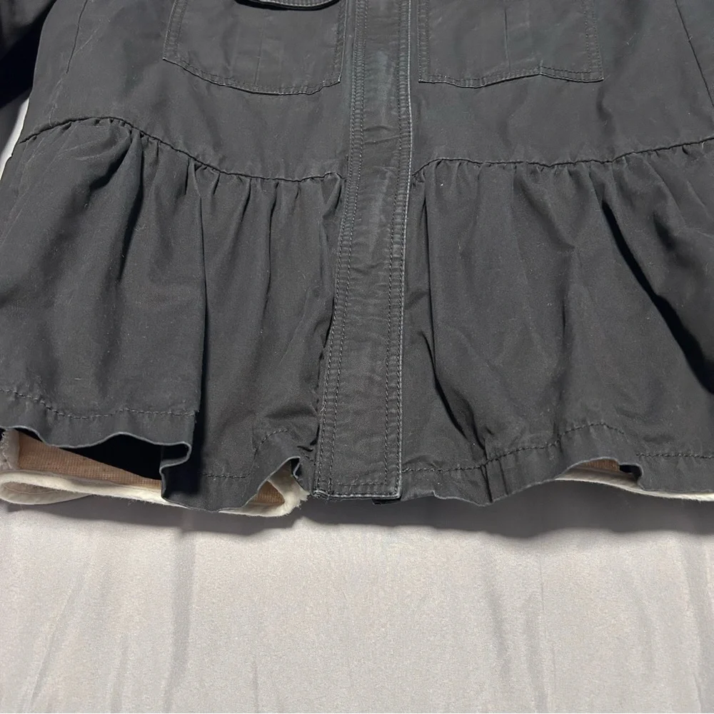 Kate Spade Broome Street Black Military Peplum Jacket Size L